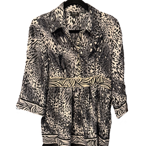 Nicole Miller Animal Print Lightweight Blouse
